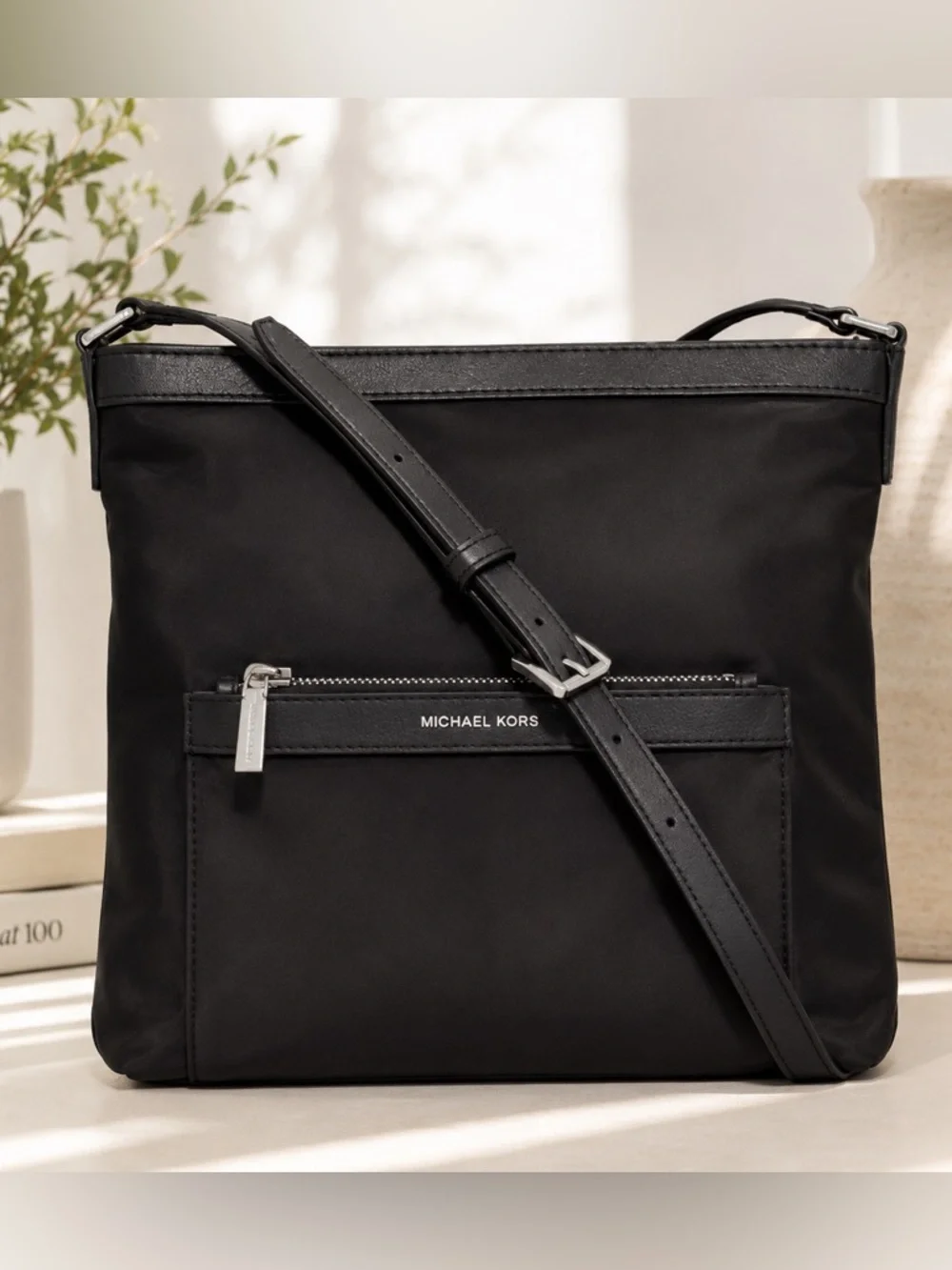 Michael Kors Black Nylon Crossbody Shoulder Bag